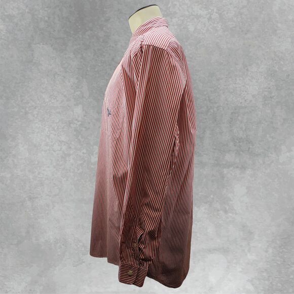 Polo Ralph Lauren Elliott Red White Striped Button Shirt Anchor Logo Men’s L - Picture 4 of 7